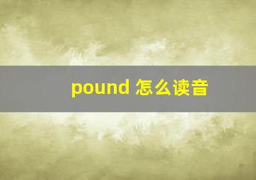 pound 怎么读音